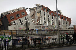 Photo:  Chile earthquake, Building destroyed in Concepción